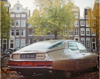 beautiful french car Amsterdam analog mediumformat photography 6x6 print ready to ship