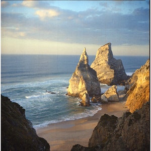 Sunset Praia da ursa portugal atlantic ocean analog photography