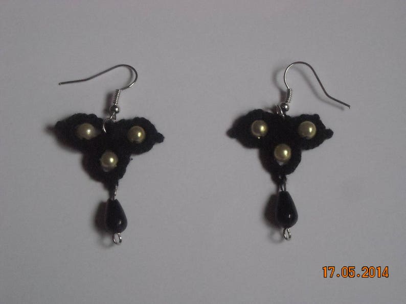 necklace lace earrings frrivolite Set