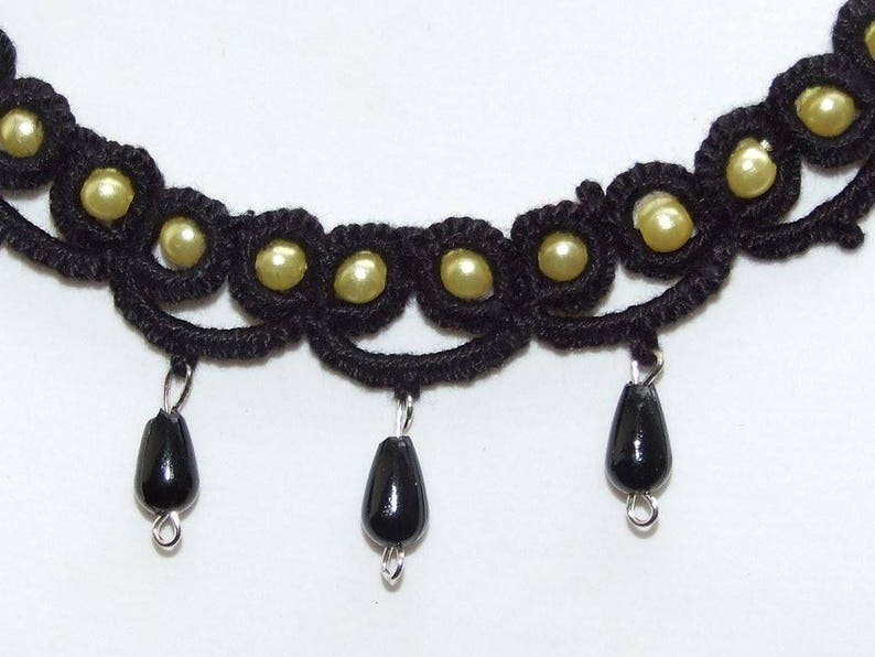 necklace lace earrings frrivolite Set