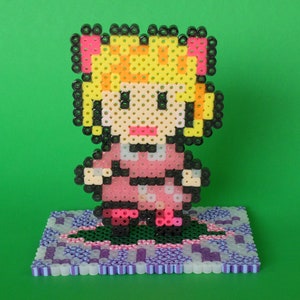 Earthbound - Glitter Paula Pixel Bead Art with Stand