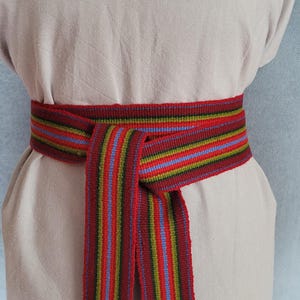 Woven Wool Baltic Belt: Traditional Weave Waistband, Folk belt, Folk costume. Wool belt