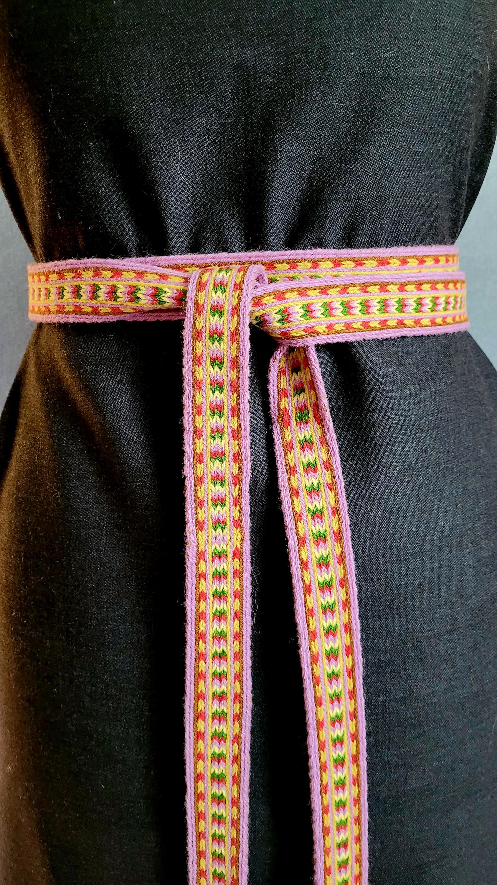 Latvian Hand Woven Braided Belt Blue Black Red Green 72” Latvian Woven Belt - Etsy main image 3