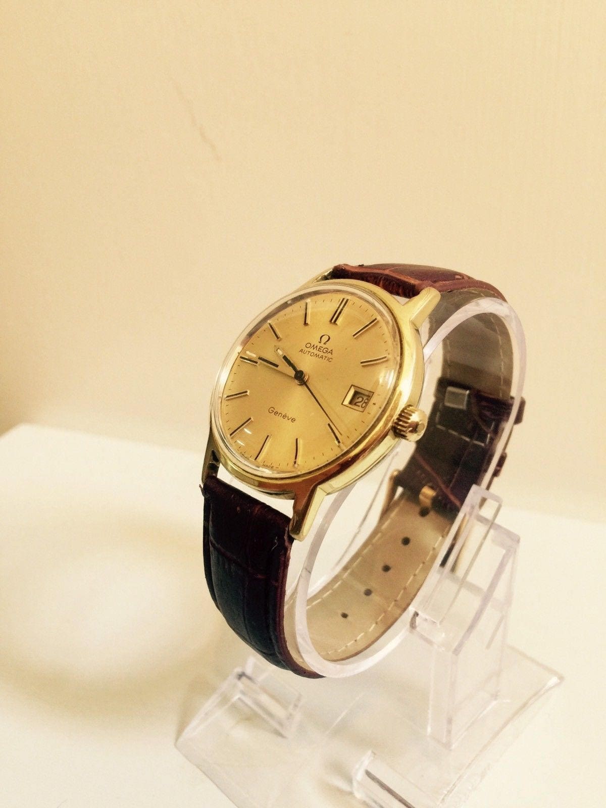 Omega Vintage 1970s Mens Geneve Automatic gents gold watch ...