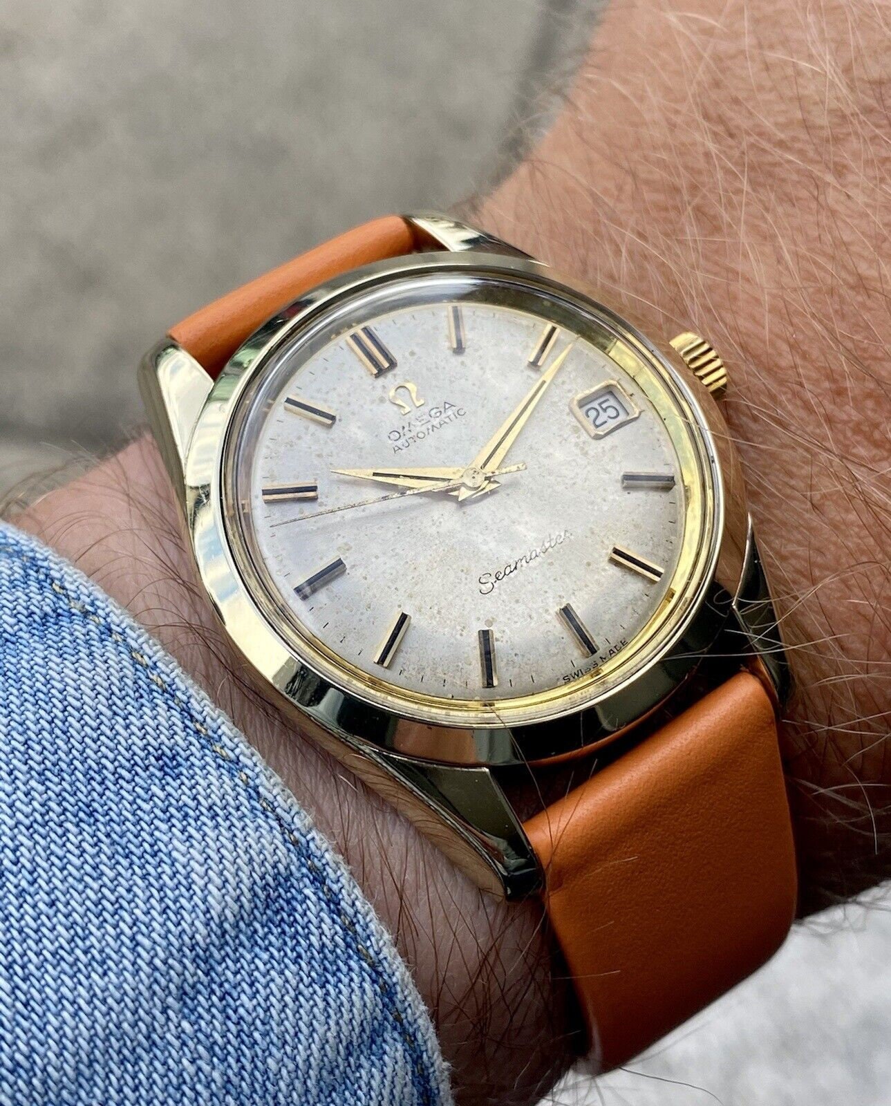 Omega Seamaster Gold Capped Steel Mens Vintage Automatic 1969 second hand watch used Swiss Made