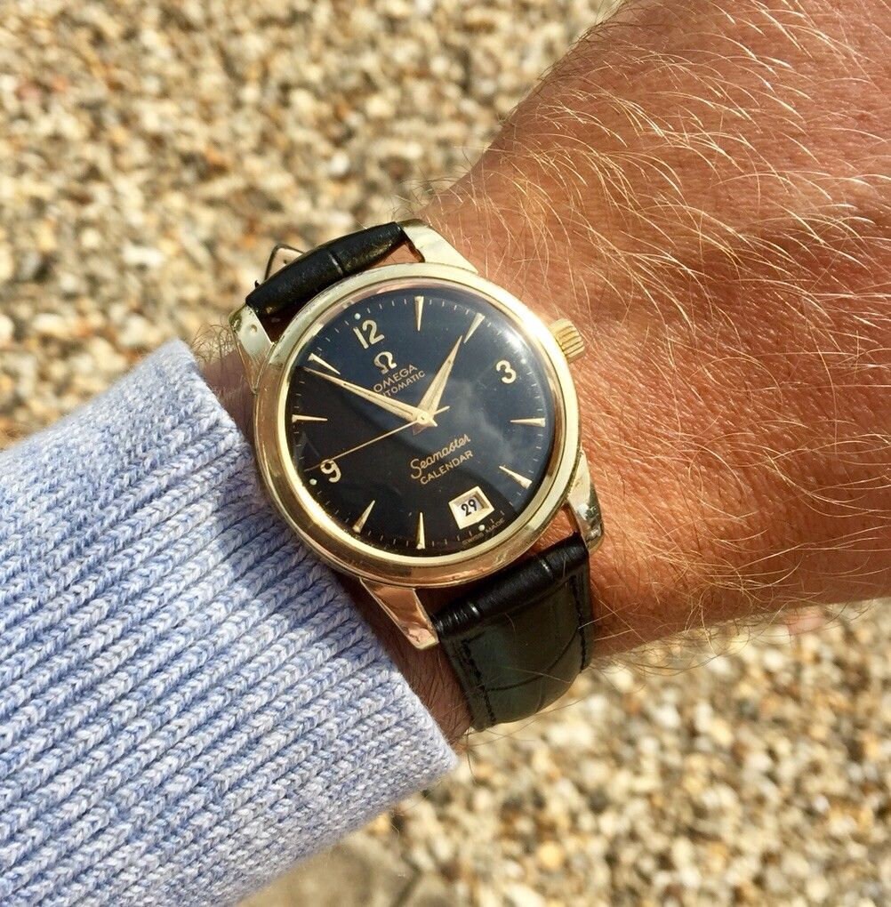 Omega Mens Seamaster Calendar 1954 Automatic vintage black ...