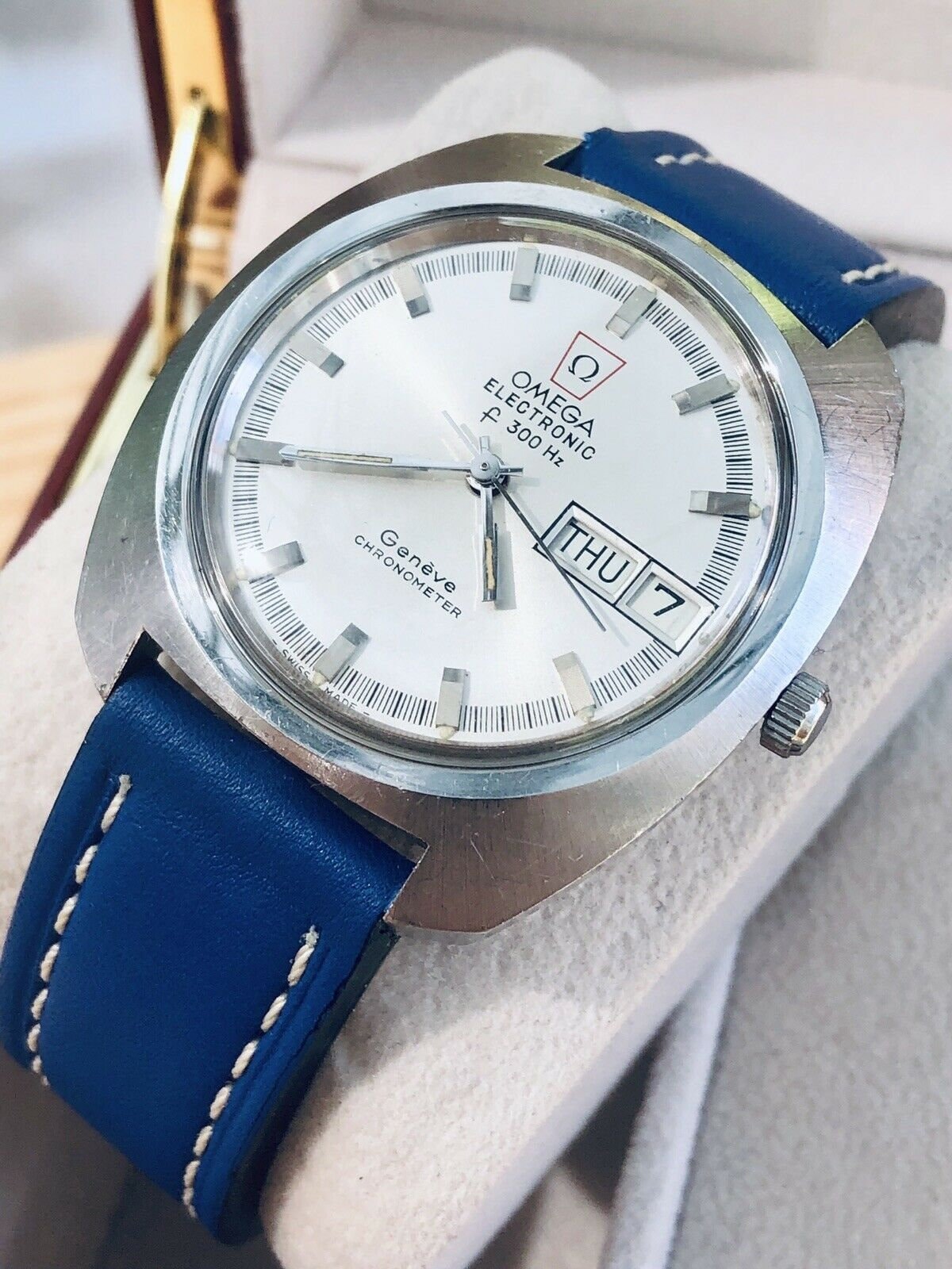 How Can I Make Money In Short Time? Omega Mens Electronic F300hz Geneve Day Date Blue strap quartz steel