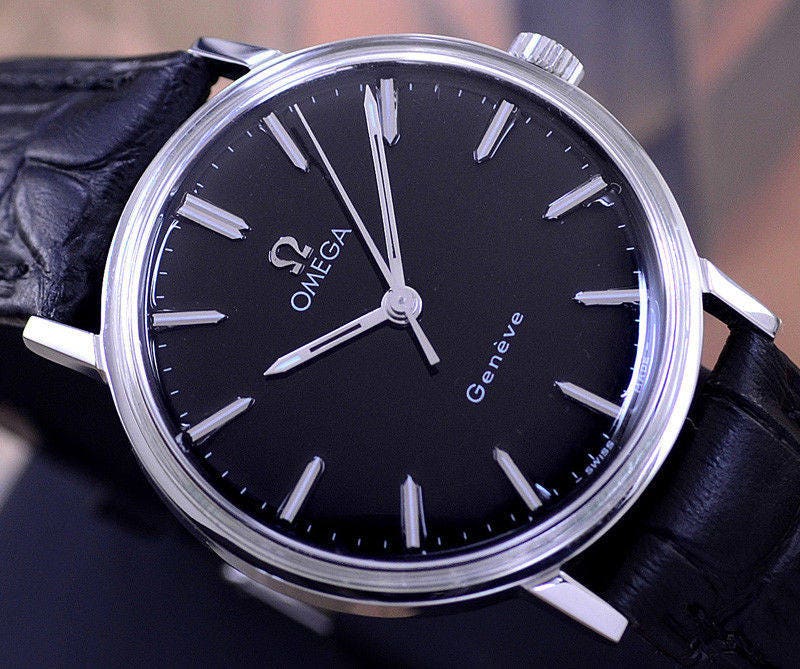 Omega Gevene Mechanical movement Black dial Cal 601 Box Mad Mens Don ...