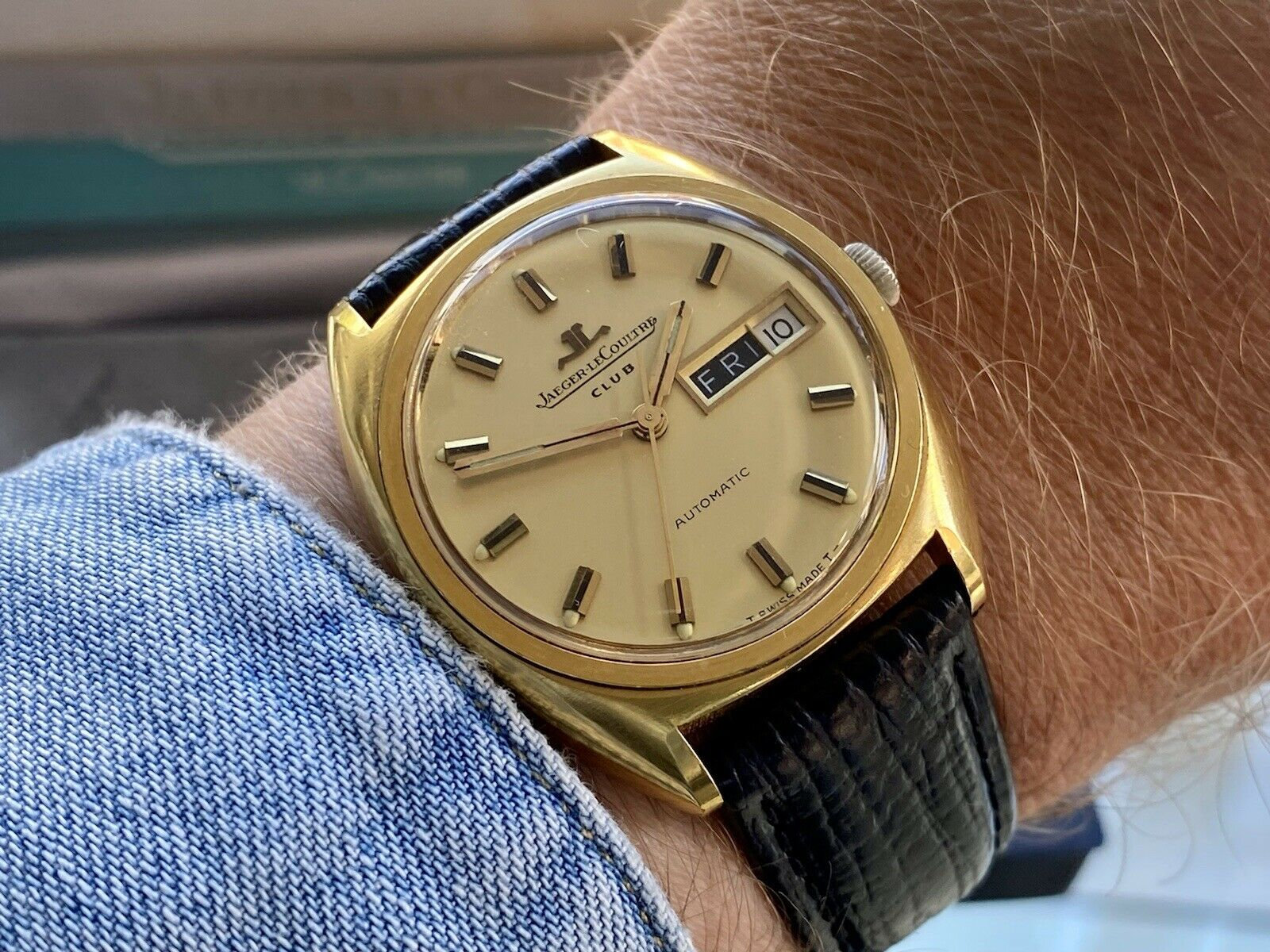 JaegerLeCoultre Club Gold Vintage Day Date Automatic Day Date Mens