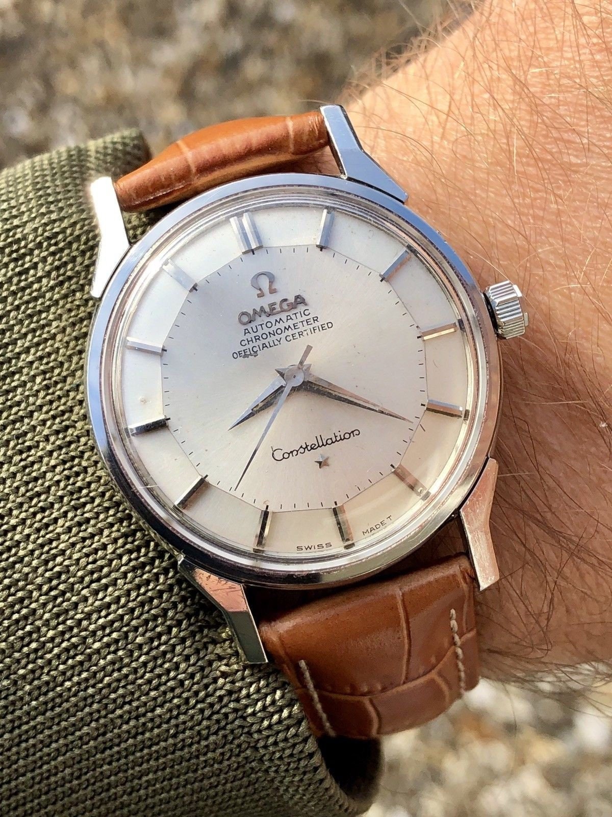 Omega Constellation 1962 vintage original dial pie pan men's steel gent's watch serviced CAL 551 ...