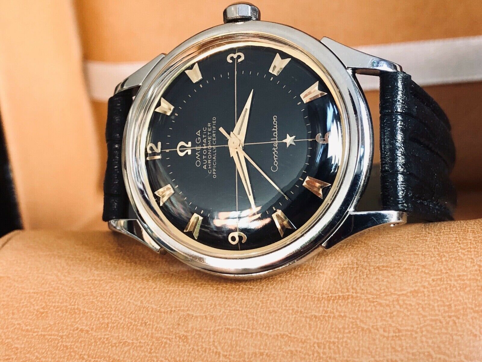 Omega Constellation Black Dial Pie Pan 