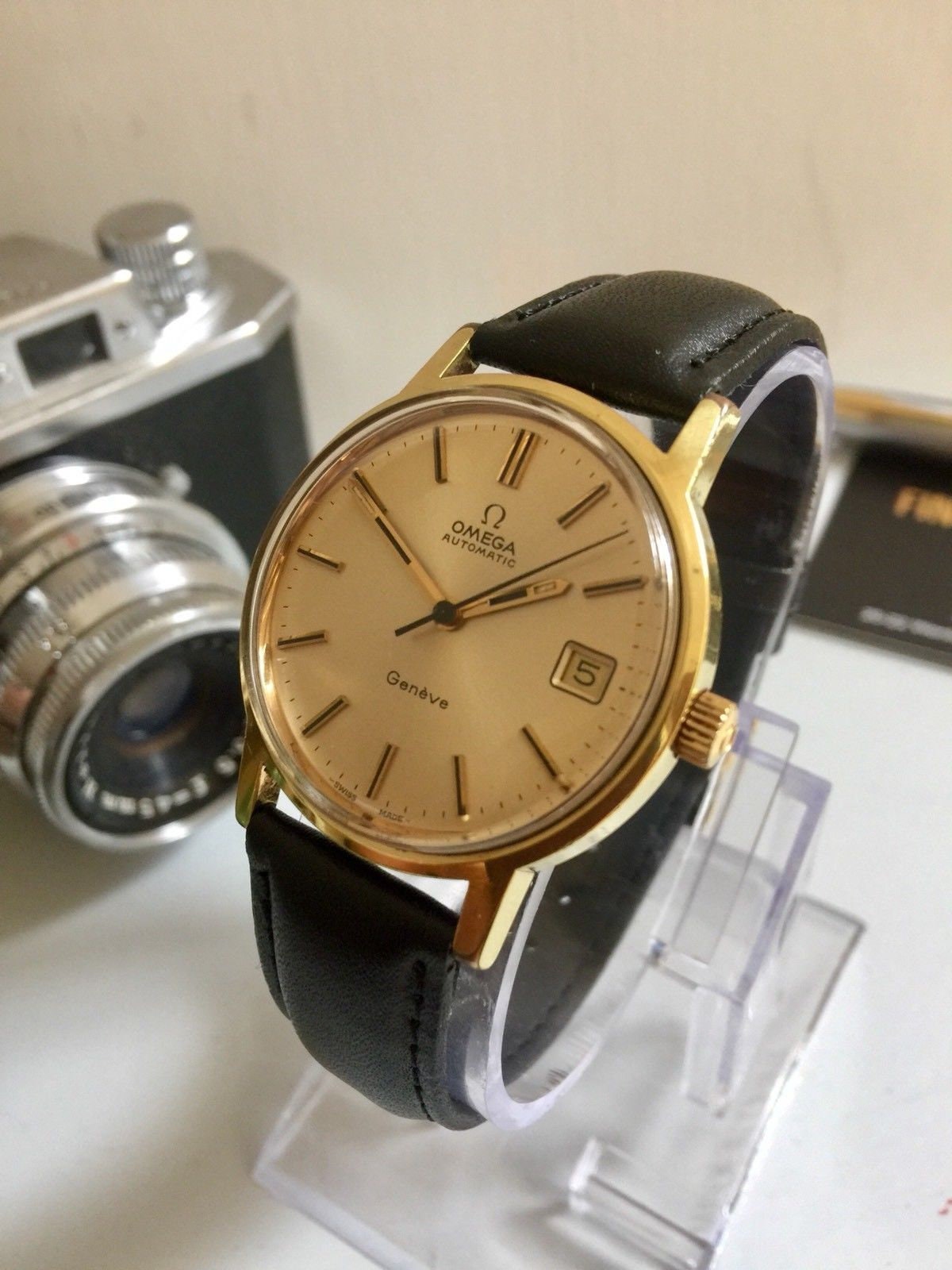 vintage gold omega automatic watch