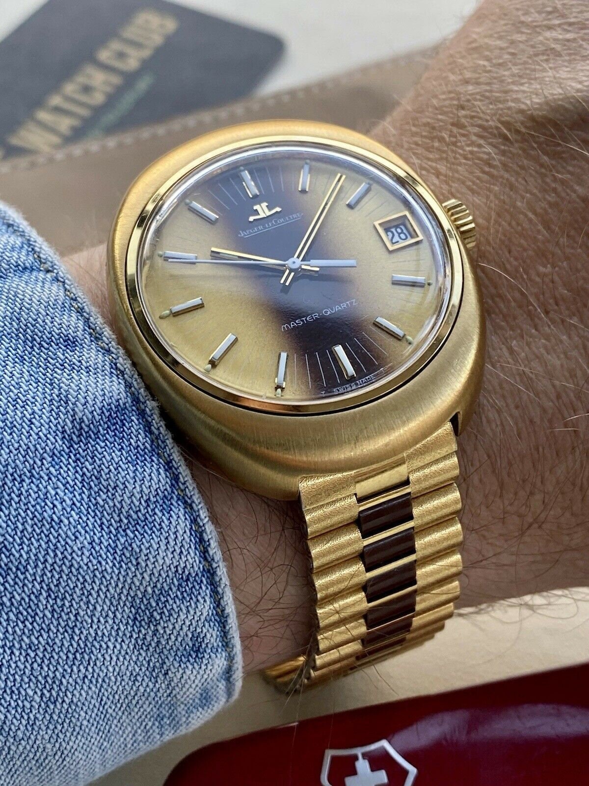 Jaeger LeCoultre Master Quartz Tiger Eye Gold Men’s 1970s Vintage 39mm