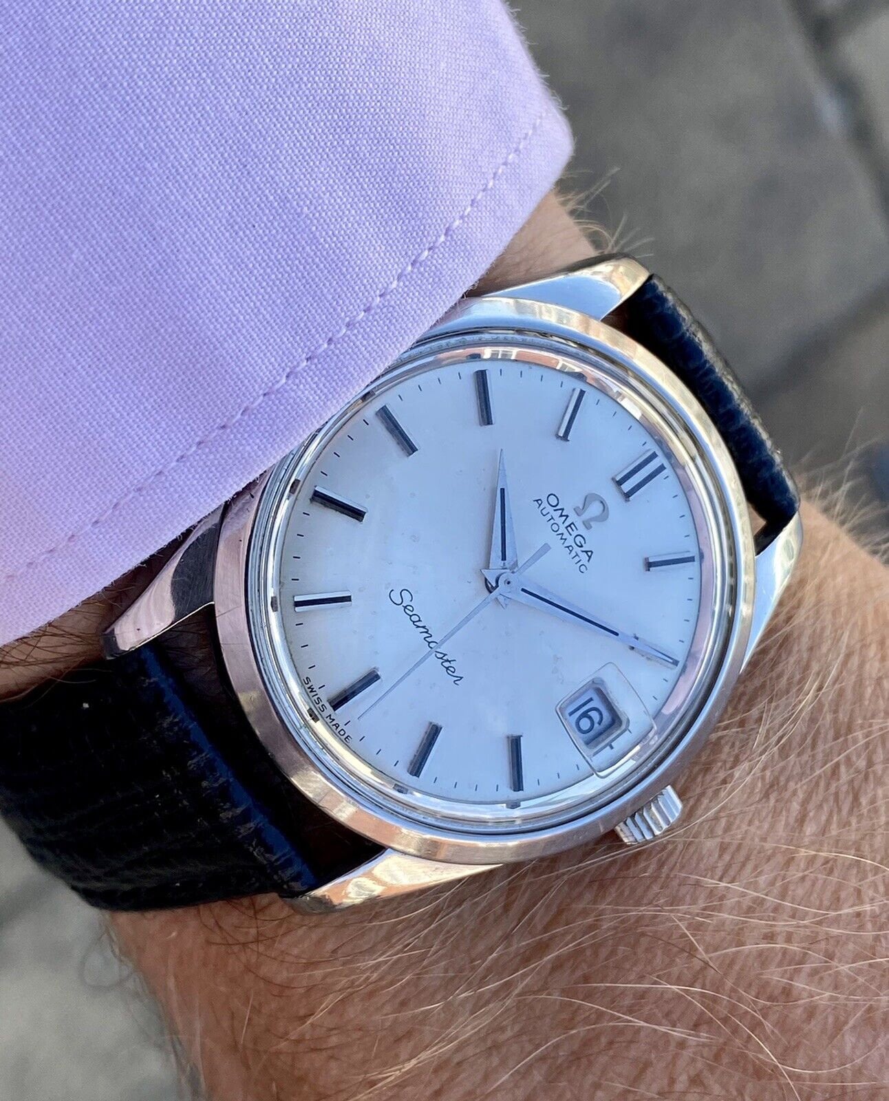 Omega Mens Seamaster Automatic Vintage Steel Date Calendar 1968 second hand used watch