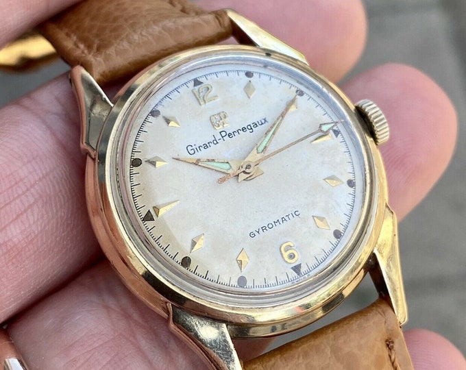 Girard Perregaux Gryomatic Gold Capped midsize 32mm Ref 7991 rare Vintage Automatic watch 17 jewels swiss made wristwatch