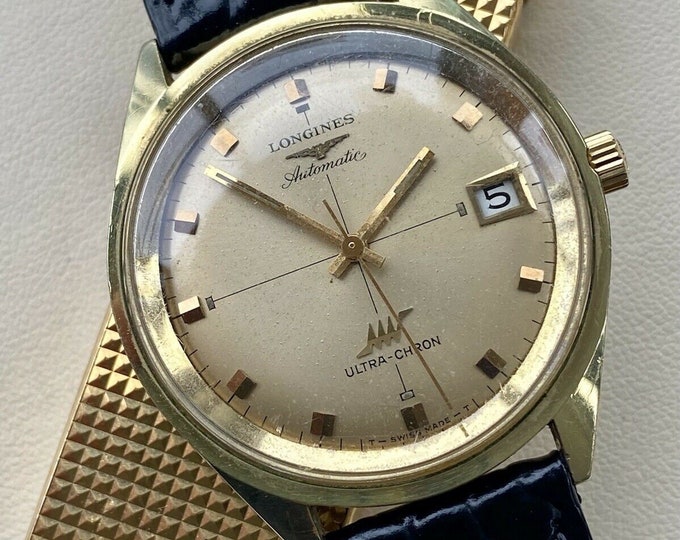 Longines Ultra Chron Crosshair 1970s vintage Steel Automatic 37mm Mens watch