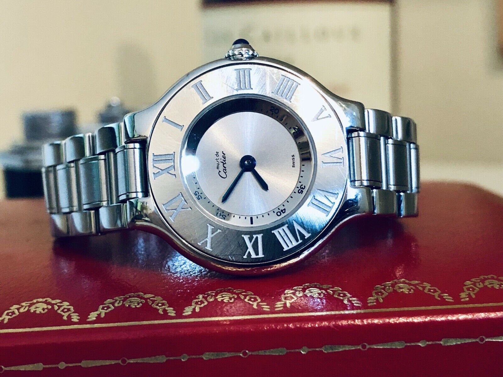 must de cartier stainless steel watch