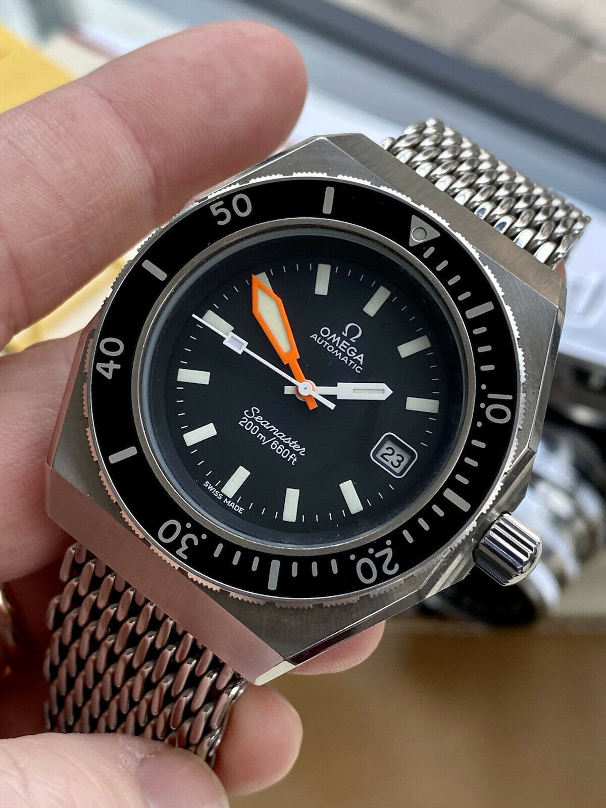 Omega Seamaster 200m SHOM 1973 Mens Divers Mesh Automatic | Etsy Hong Kong