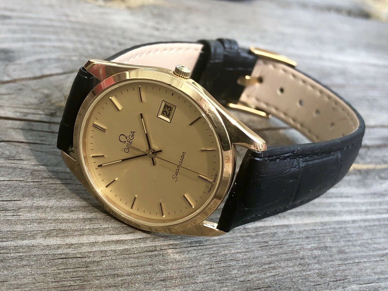 OMEGA Vintage 1982 Mens Seamaster Gold Plated Quartz Gents Watch