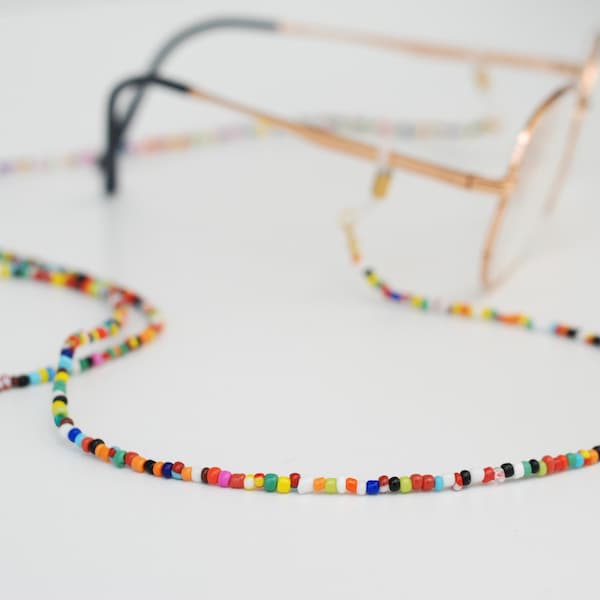 Chaîne de lunettes PALOMA  / perles de rocaille multicolores