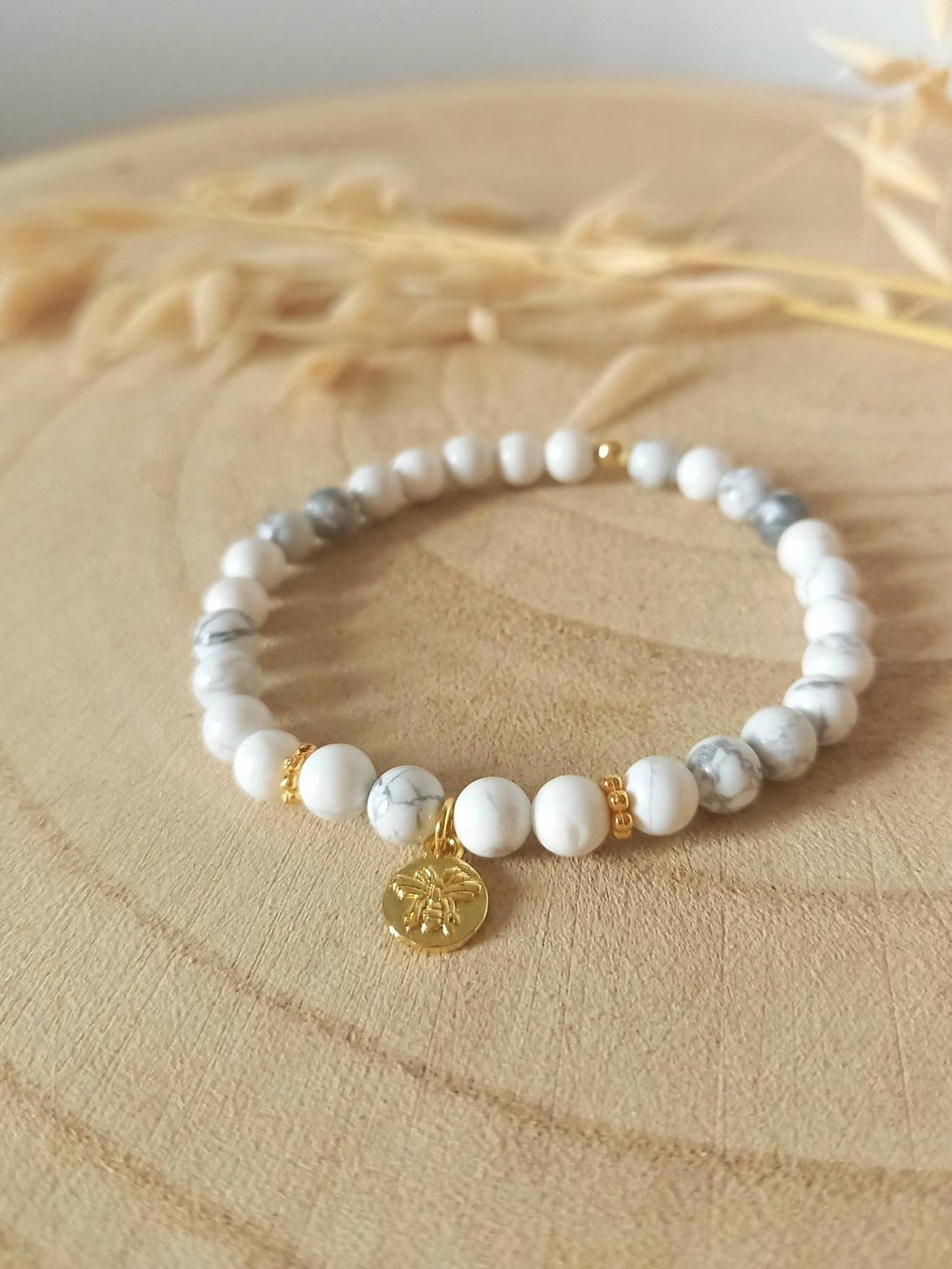 Braccialetto Di Perle D'acqua Dolce Con Ciondolo A Forma Di Ape, Realizzato In Argento Sterling - Italia - Foto 5