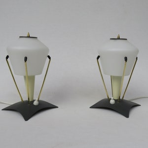 1 pair of extraordinary delicate table lamps "Rocket", 50s