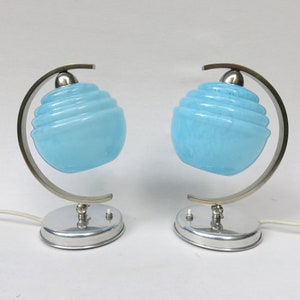 1 pair of exceptional bedside lamps, small table lamps, Art Deco, France