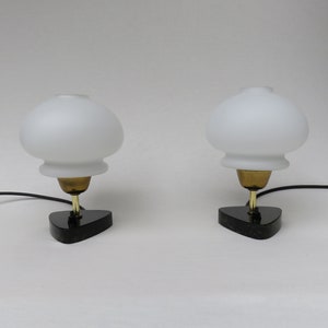 1 pair of small table lamps, 50s, marble base