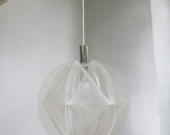 Ceiling lamp, 70s, Paul Secon for Sompex, Plexiglas, nylon threads