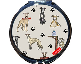 Whippet Dogs Compact Mirror by Selina-Jayne