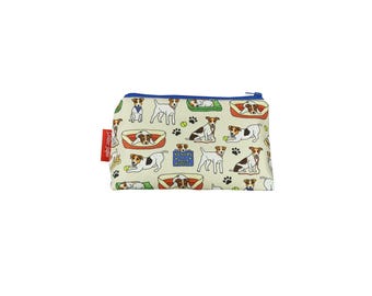Azeeda 'Jack Russell' Waschtasche Aus Baumwoll-Canvas – Praktisch Für Make-up Und Reisen