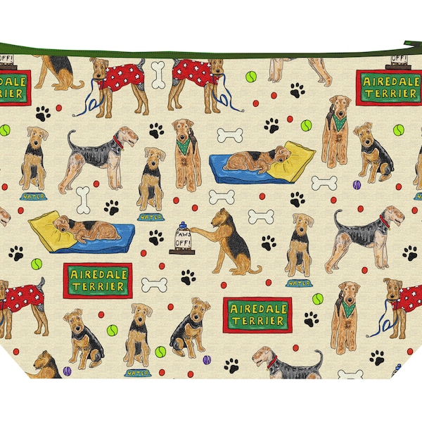 Airedale Terrier Dog Wash Bag by Selina-Jayne