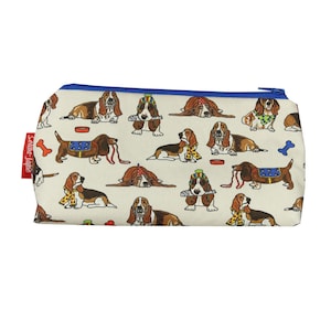 Basset Hound Dog Cosmetic Bag by Selina-Jayne