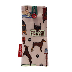 Doberman Pinscher Dog Soft Fabric Glasses Case by Selina-Jayne