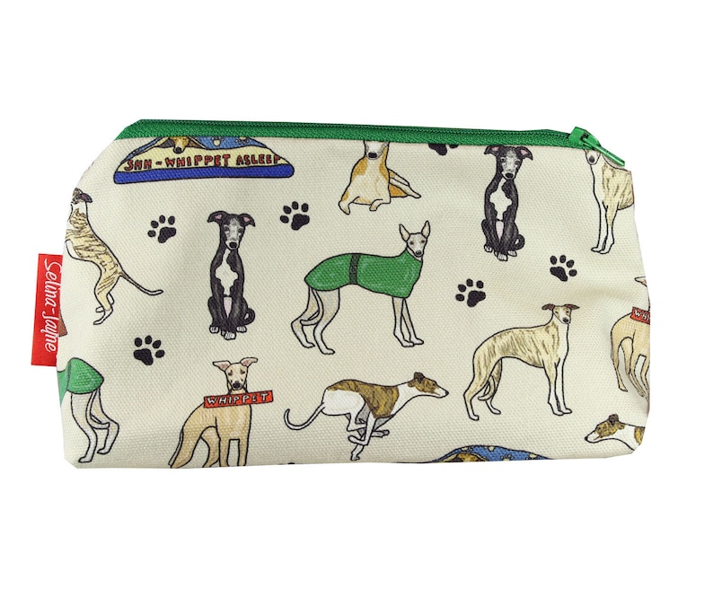 Whippet Dogs Cosmetic Bag by Selina-Jayne image 1