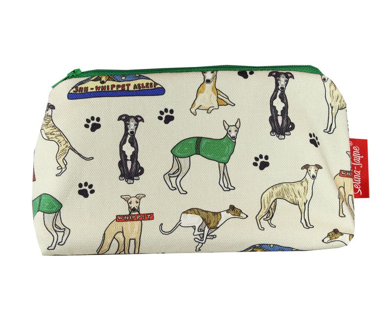 Whippet Dogs Cosmetic Bag by Selina-Jayne image 2