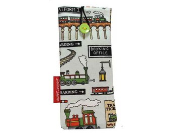 Steam Trains Soft Fabric Glasses Case by Selina-Jayne