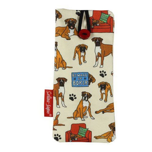 Boxer Dog Soft Fabric Glasses Case by Selina-Jayne