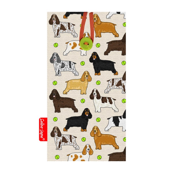 Cocker Spaniel Dogs Mobile Phone Fabric Pouch Cover by Selina-Jayne