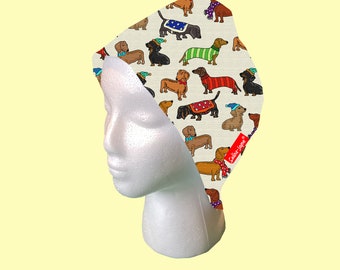 Scrub Cap Dachshund Dogs Design by Selina-Jayne