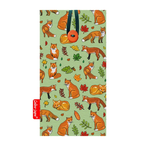 Fox Mobile Phone Fabric Pouch Cover by Selina-Jayne