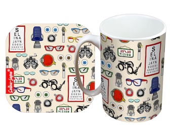 Opticians Mug and Coaster Gift Set by Selina-Jayne