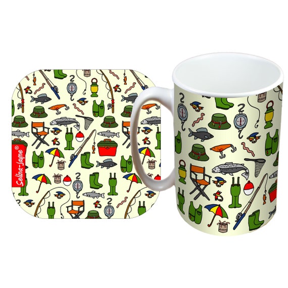 Buy Fishing Mug and Coaster Gift Set by Selina-jayne Online in India 