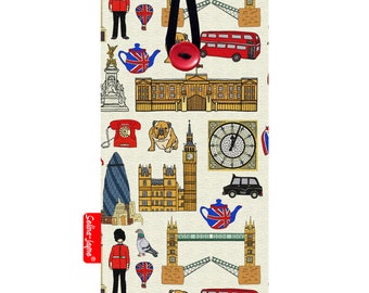 London Mobile Phone Fabric Pouch Cover by Selina-Jayne