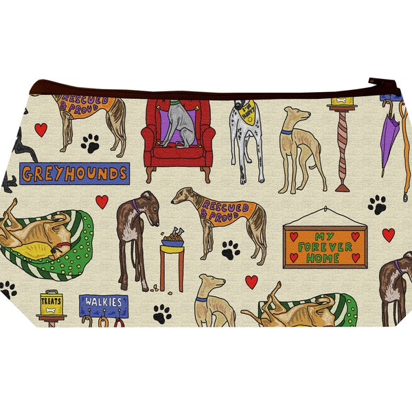 Retired Greyhound Cosmetic Bag by Selina-Jayne