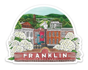 Pegatina de viaje de Franklin Tennessee Jelly Press