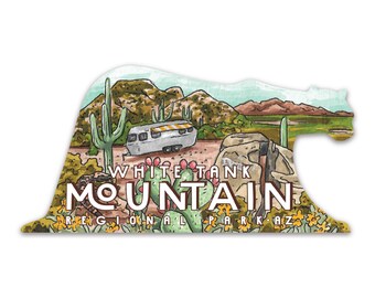 Pegatina del Parque Regional de Phoenix, Arizona, White Tank Mountain