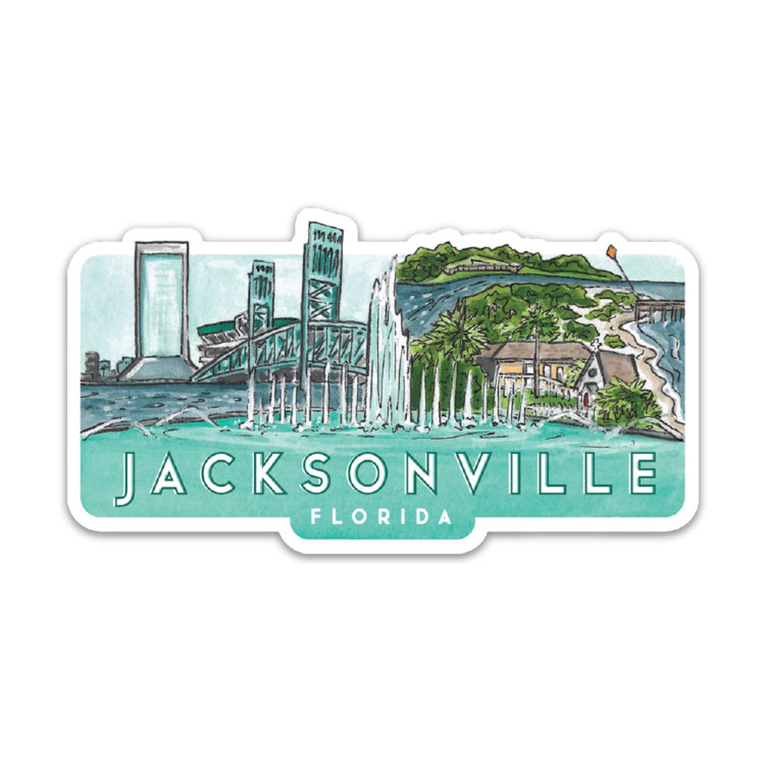 Jacksonville Florida Travel Sticker Etsy