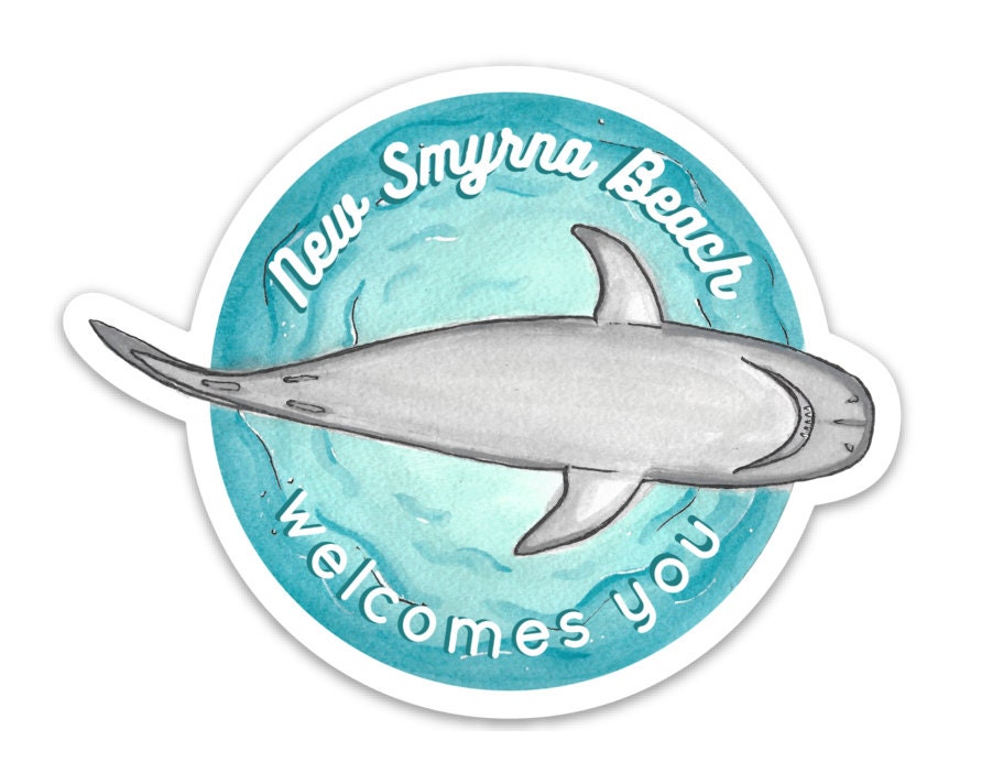 Shark Sticker New Smyrna Beach Welcomes You Shark Bite Capital Etsy