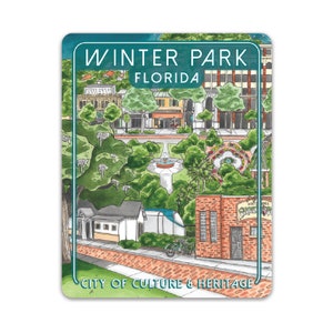 Winter Park Florida Travel Sticker Jelly Press